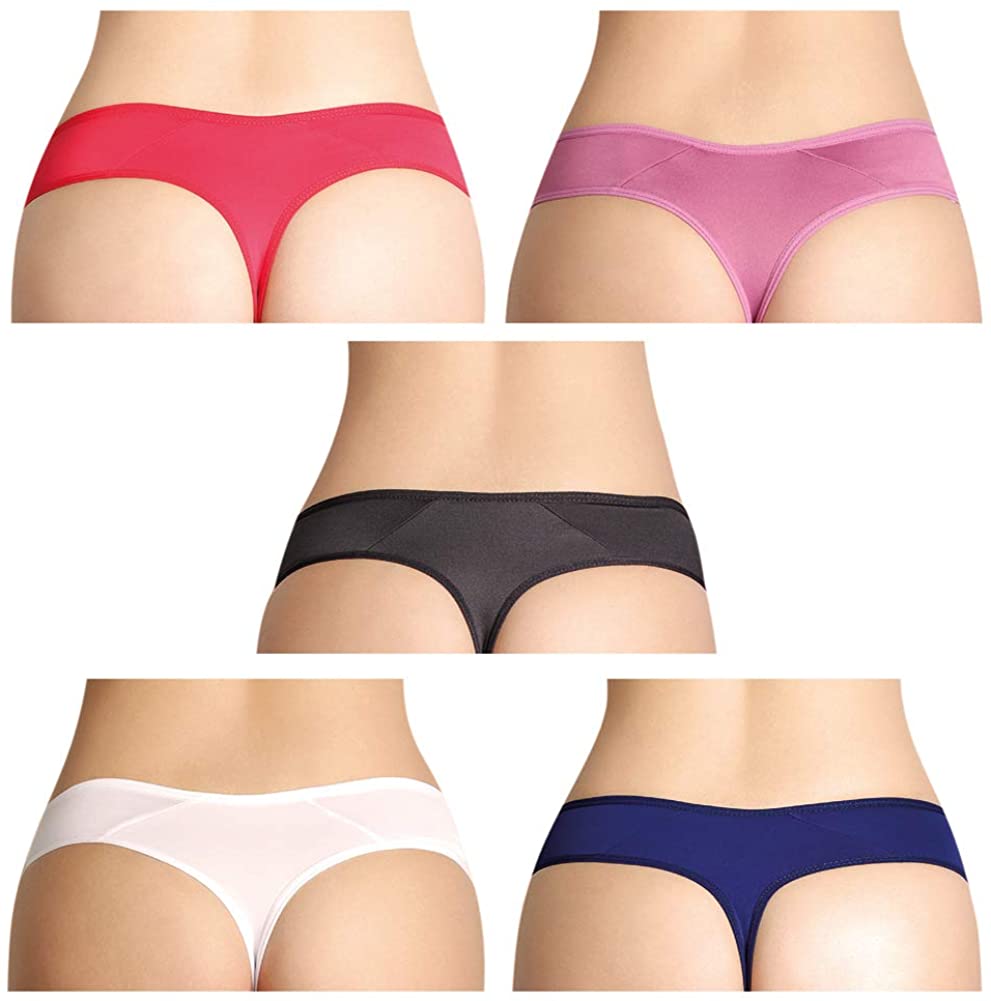 Besame Women Pantie Lace Hipster Underwear Mid Rise Lingerie 5 Pack