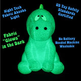 Little Room Naturally Glow in The Dark Dinosaur Stuffed Animal Plush Toy, 14 Inches, Blue (L1000)