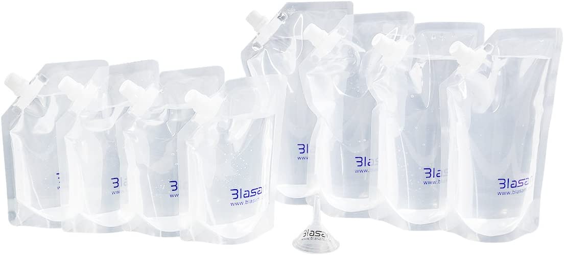 BLASANI Concealable Cruise Ship Rum Sneak Flask Kit Set (4x16oz, 4x8oz)