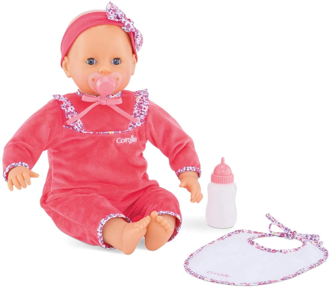 Corolle Mon Grand Poupon Lila Chérie - Large 17" Interactive Toy Baby Doll with 3 Accessories, for Ages 2 Years