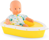 Corolle Mini 8" Baby Bath Doll and Boat Set - Frog Pattern on Clothing, Safe for Water Play in Bath, Tub, Pool, for Ages 18 Months and Up,9000120250