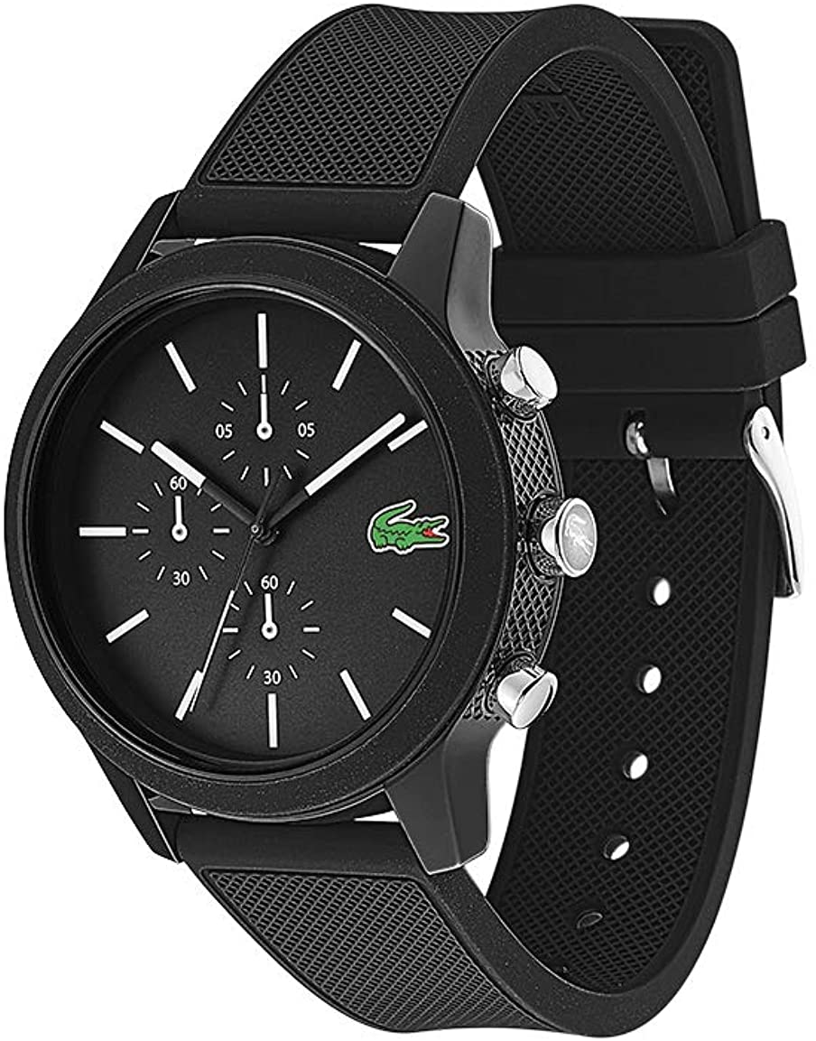 Lacoste Men's TR90 Quartz Watch with Rubber Strap, Black, 21 (Model: 2010972)
