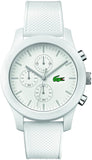 Lacoste Mens Quartz Watch, Chronograph Display and Silicone Strap 2010823,White