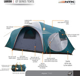 NTK Laredo GT 8 to 9 Person 10 by 15 Foot Sport Camping Tent 100% Waterproof 2500mm