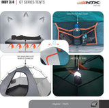 NTK Indy GT 3 to 4 Person 12 by 7 Foot Sport Camping Tent 100% Waterproof 2500mm