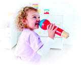 Hape Mighty Echo Microphone | Battery-Free Voice Amplifying Microphone Toy for Kids 1 Year & Up, Red, Model Number: E0337, L: 3.1, W: 3.1, H: 8.6 inch