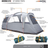 NTK Arizona GT 9 to 10 Person 17x8 FT Sport Camping Tent 100% Waterproof 2500 mm