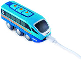 Hape Remote Control Engine Train | Kids Railway Toy, App or Button RC Vehicle with 5 Playable Sounds, Rechargeable Battery Feature, Blue, 4.65" Length x 1.5" Width x 1.97" Height