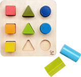 (OPEN BOX)  Hape Color and Shape Wooden Block Sorter Game For Toddlers