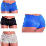 Besame Women Sexy Lingerie Cheeky Lace Hipster Panties Underwear Pack of 3