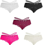 Besame Women Thong Lace Panties Spandex Underwear Lingerie 5 Pack