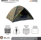 NTK HUNTER GT 8 to 9 Person 10 by 12 Foot Outdoor Dome Woodland Camo Camping Tent 100% Waterproof 2500mm, Easy Assembly, Durable Fabric Full Coverage Rain fly Micro Mosquito Mesh