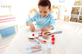 Hape Cook & Serve Set | 13 Piece Wooden Pretend Play Cooking Set with Accessories