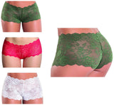 Besame Women Sexy Lingerie Cheeky Lace Hipster Panties Underwear Pack of 3