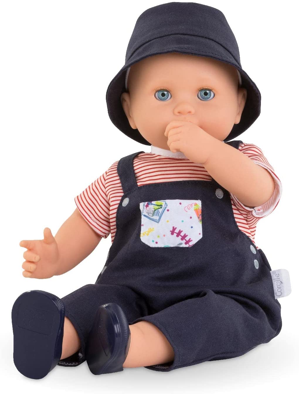 Corolle Mon Grand Poupon Augustin Little Artist - 14" Boy Baby Doll - Outfit Includes Overall with Pocket, Hat and Shoes, for Ages 2 Years and up