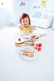 Hape Cook & Serve Set | 13 Piece Wooden Pretend Play Cooking Set with Accessories