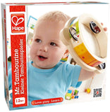 (OPEN BOX) Hape Tab Along Mr. Tambourine | Kid's Wooden Drum Musical Instrument