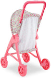 Corolle Baby Doll Stroller with Folding Canopy - Mon Premier Poupon Accessory fits 12" Dolls, for Kids Ages 18 Months and up,Pink/Floral,9000110810