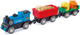 Hape Battery Powered Engine Set | Colorful Wooden Train Set, Battery Operated Locomotive With Working Lamp Multi-color, L: 11.4, W: 1.4, H: 2 inch