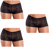 Besame Women Sexy Lingerie Cheeky Lace Hipster Panties Underwear Pack of 3