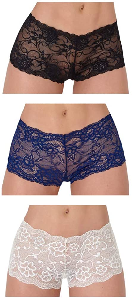 Buy  Brand - Mae Women's Lace Cheeky Hipster Underwear, 3