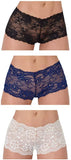 Besame Women Sexy Lingerie Cheeky Lace Hipster Panties Underwear Pack of 3