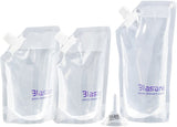 BLASANI Concealable Plastic Cruise Ship Rum Sneak Flask Kit Set (1x16oz, 2x8oz)