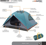 NTK Cherokee GT 8 to 9 Person 10 x 12 Ft Sport Camping Dome Tent 100% Waterproof