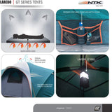 NTK Laredo GT 8 to 9 Person 10 by 15 Foot Sport Camping Tent 100% Waterproof 2500mm