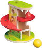 Hape Jungle Press and Slide | Kids Toy with Bell and Wooden Ball, Jungle Themed Lever Operated Toddler’s Game, E0508 Multicolor, L: 6.9, W: 6.9, H: 7.7 inch