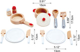 Hape Cook & Serve Set | 13 Piece Wooden Pretend Play Cooking Set with Accessories