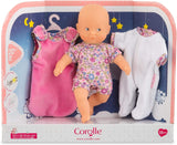 Corolle Mini Calin Good Night Baby Doll and Outfit Set - Includes 8" Soft Body Doll with Pajamas and Bag Sleeper, Vanilla-Scented, for Kids 18 Months and up