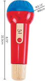 Hape Mighty Echo Microphone | Battery-Free Voice Amplifying Microphone Toy for Kids 1 Year & Up, Red, Model Number: E0337, L: 3.1, W: 3.1, H: 8.6 inch