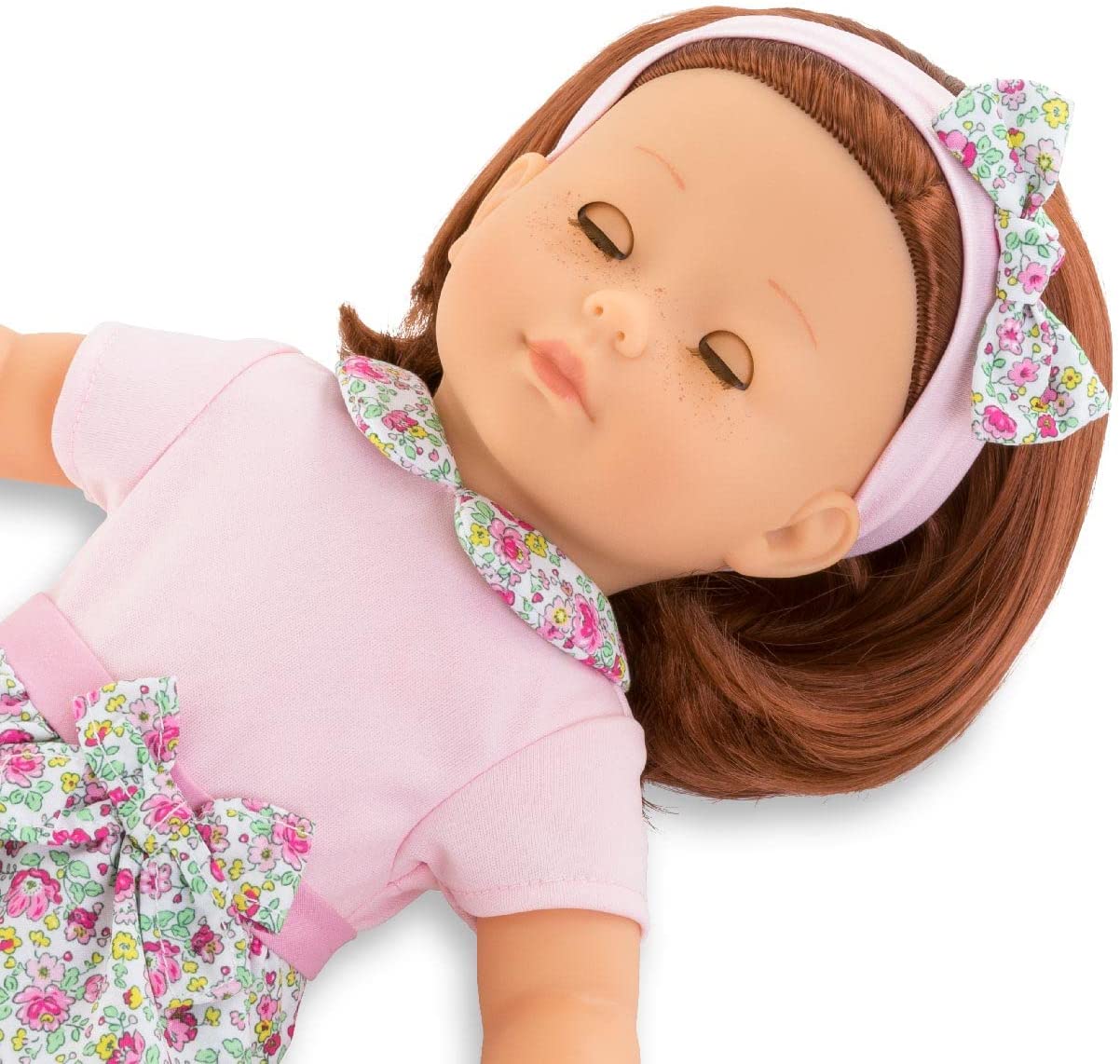 (OPEN BOX) Corolle Ma Corolle Pia 14" Doll - with Pink Floral Outfit and Matching Headband, Soft-Body, Sleeping Eyes and Vanilla Scent, for Ages 4 Years and up