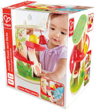 Hape Jungle Press and Slide | Kids Toy with Bell and Wooden Ball, Jungle Themed Lever Operated Toddler’s Game, E0508 Multicolor, L: 6.9, W: 6.9, H: 7.7 inch