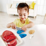 Hape Tasty Proteins Set | Wooden Pretend Play Food Set for Kids, Basic Play Velcro Cooking Ingredients and Accessories Set, Multicolor