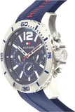 Tommy Hilfiger 1791142 Mens Blue Silicone Band Watch 46mm