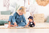 Corolle Mon Grand Poupon Augustin Little Artist - 14" Boy Baby Doll - Outfit Includes Overall with Pocket, Hat and Shoes, for Ages 2 Years and up