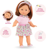 (OPEN BOX) Corolle Ma Corolle Pia 14" Doll - with Pink Floral Outfit and Matching Headband, Soft-Body, Sleeping Eyes and Vanilla Scent, for Ages 4 Years and up