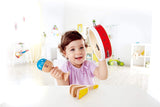 Hape Junior Percussion Set | 3 Piece Wooden Percussion Instrument Set for Toddlers, E0615