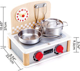 Hape 2-in-1 Kitchen & Grill Set Multicolor, L: 11.8, W: 9.1, H: 10.1 inch, count of 6