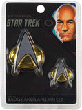 Quantum Mechanix QMx - Star Trek: The Next Generation Badge and Pin Set