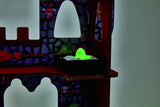 Hape Vikings Castle Dollhouse Play Set| Wooden Folding Dragon Castle Dollhouse with Magic Accessories, Glow in The Dark Spider Web, Dragon Egg and Action Figures (E3025)