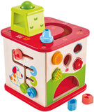 (OPEN BOX) Hape Friendship Wooden Activity Center Play Cube | 5-1 Learning Puzzle Toy for Toddlers | Five Sided Educational Maze Pepe & Friends
