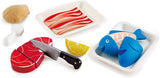 Hape Tasty Proteins Set | Wooden Pretend Play Food Set for Kids, Basic Play Velcro Cooking Ingredients and Accessories Set, Multicolor