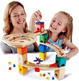 Hape Quadrilla Race to the Finish Marble Run Blocks, Multicolor