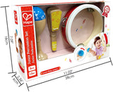 Hape Junior Percussion Set | 3 Piece Wooden Percussion Instrument Set for Toddlers, E0615