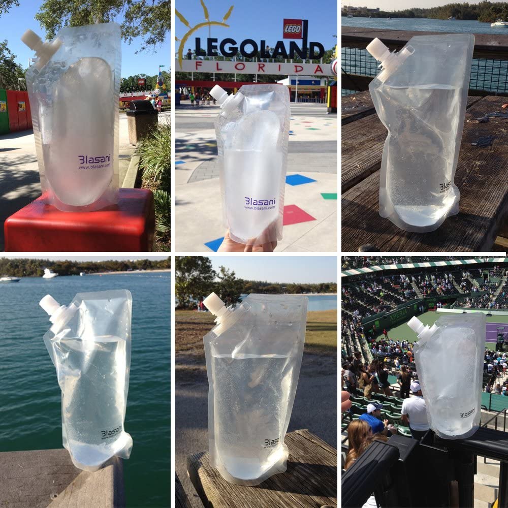 Blasani Concealable Plastic Cruise Rum Sneak Flask Set (4x32oz, 2x16oz, 2x8oz)