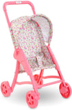Corolle Baby Doll Stroller with Folding Canopy - Mon Premier Poupon Accessory fits 12" Dolls, for Kids Ages 18 Months and up,Pink/Floral,9000110810