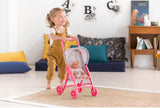Corolle Baby Doll Stroller with Folding Canopy - Mon Premier Poupon Accessory fits 12" Dolls, for Kids Ages 18 Months and up,Pink/Floral,9000110810